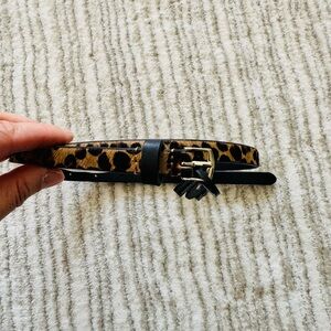 Banana Republic Leopard Animal Print Belt Skinny Belt Size Small NWT